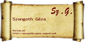Szongoth Géza névjegykártya
